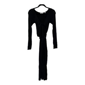 Vince Dress long sleeve tie wrap midi black X-Small XS